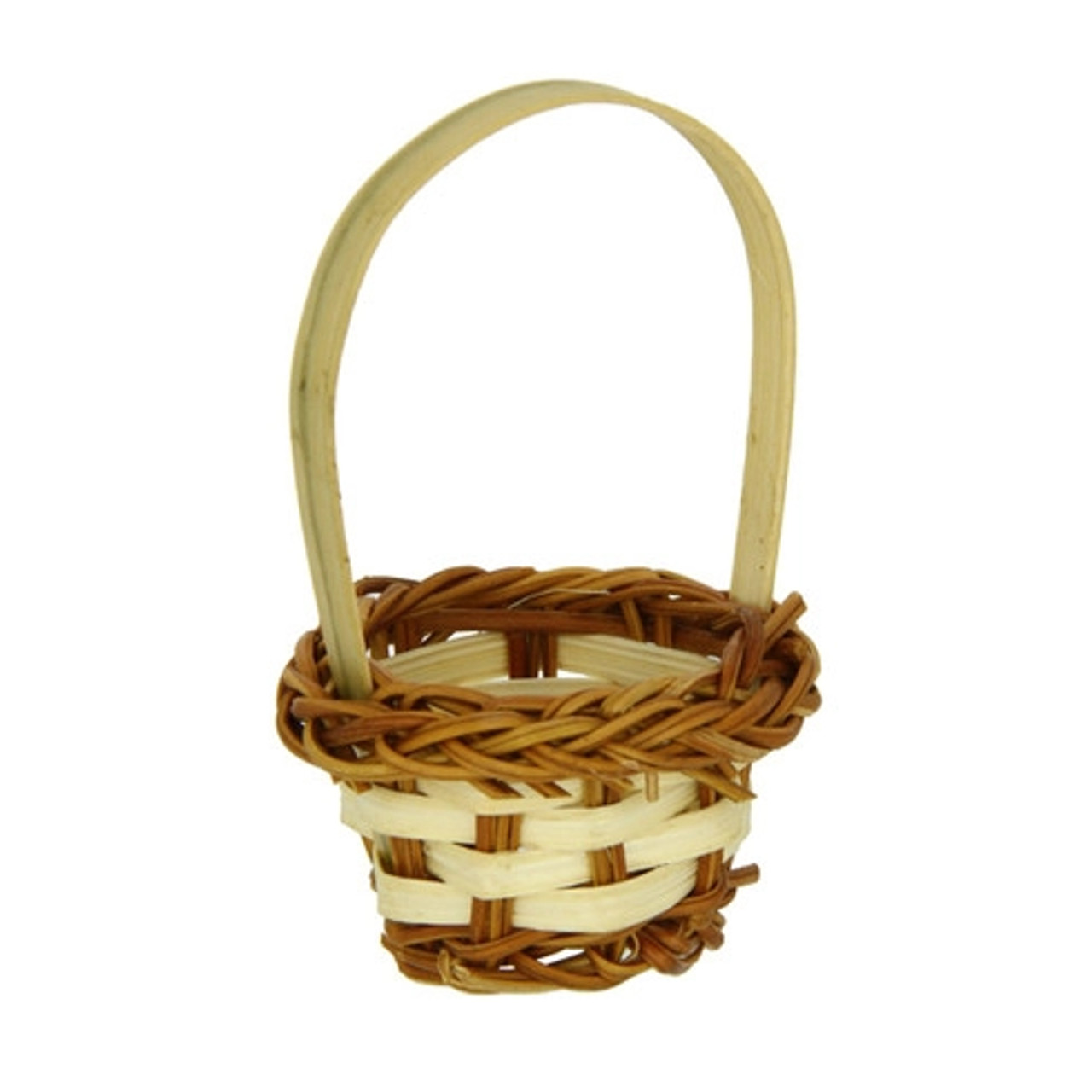 Small Woven Basket for Appetizers 0.5oz D:1.5in H:1in Handle:3in - 10 pcs