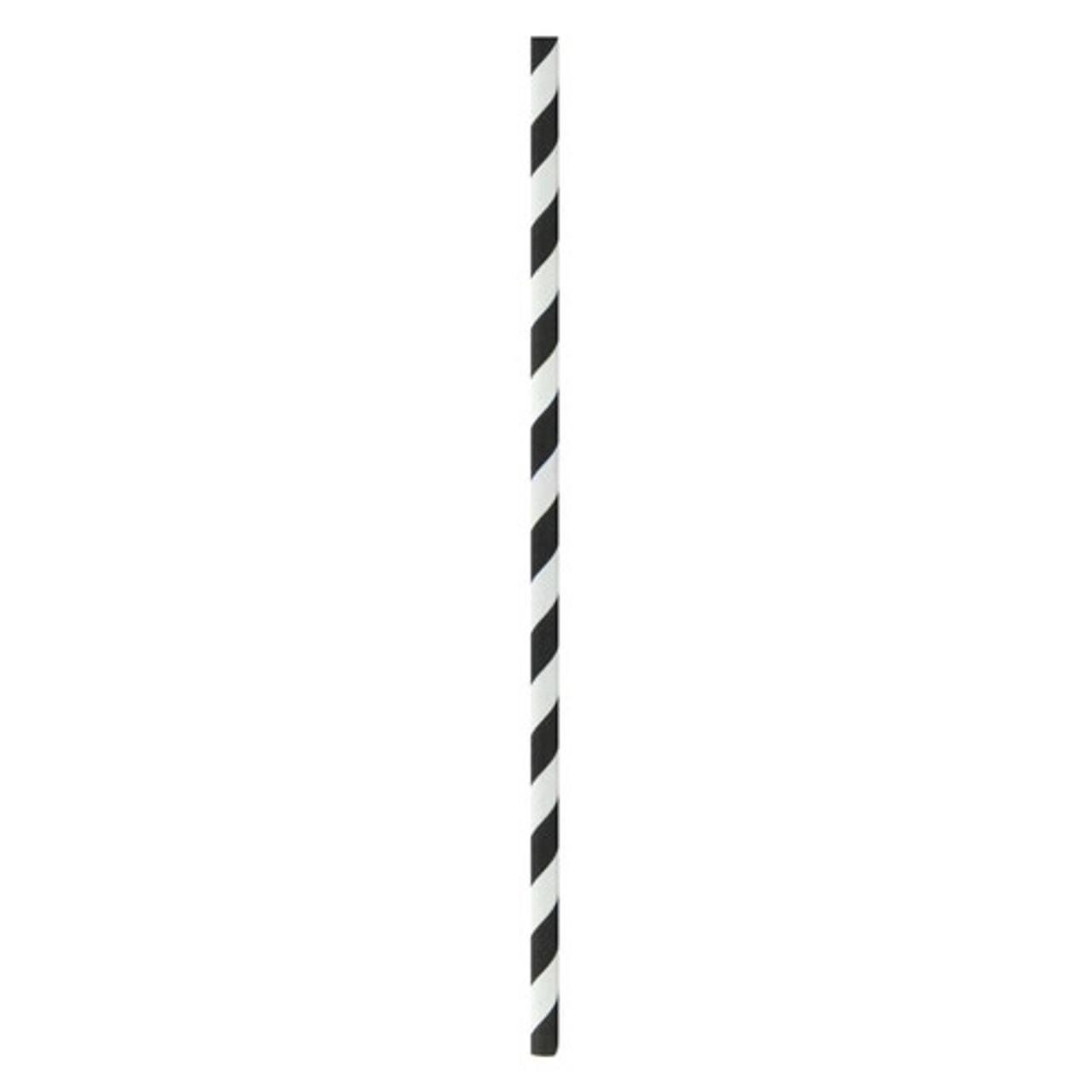 Durable Black & White Striped Paper Straws - Unwrapped D:0.2in L:7.75in - 500 pcs