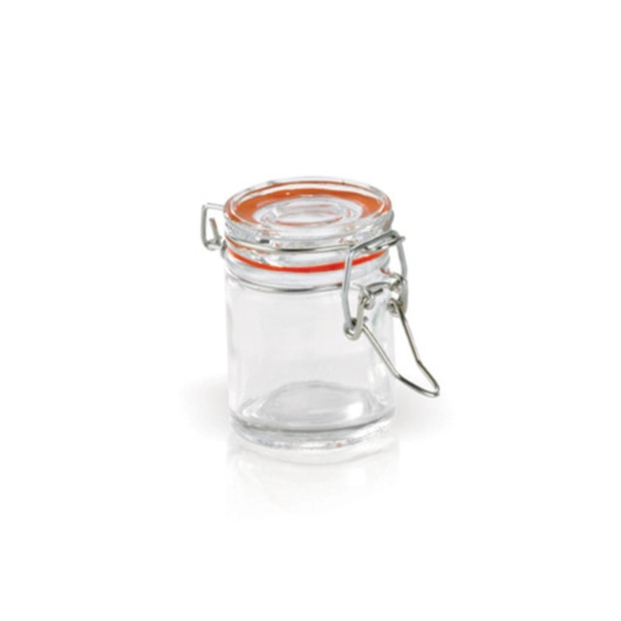 Mini Reusable Glass Seal Jars 1.5oz D:1.6in H:2.5in - 12 pcs