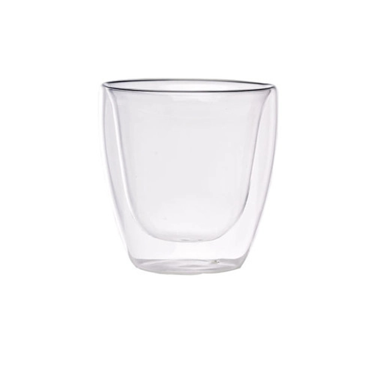 Double Wall Short Mini Reusable Glass 2.5oz D:2.5in H:2.65in - 12 pcs