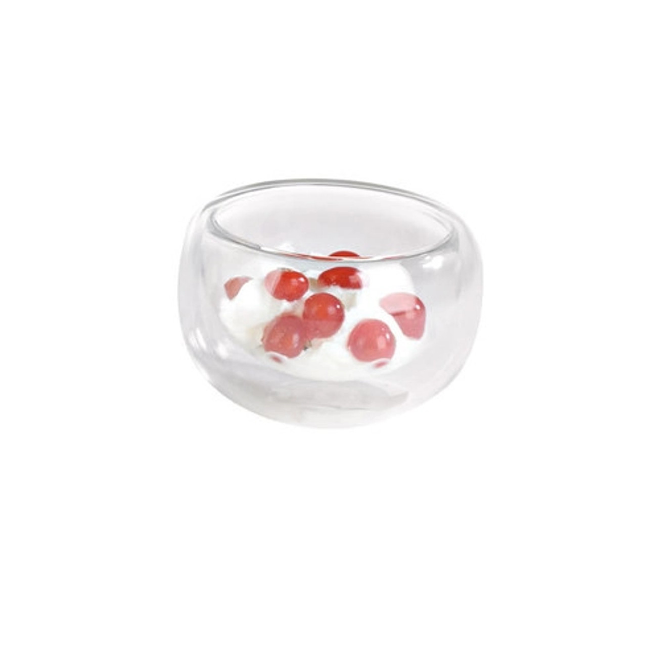 Double Wall Short Mini Reusable Glass 1.8oz D:2.5in H:1.5in - 12 pcs