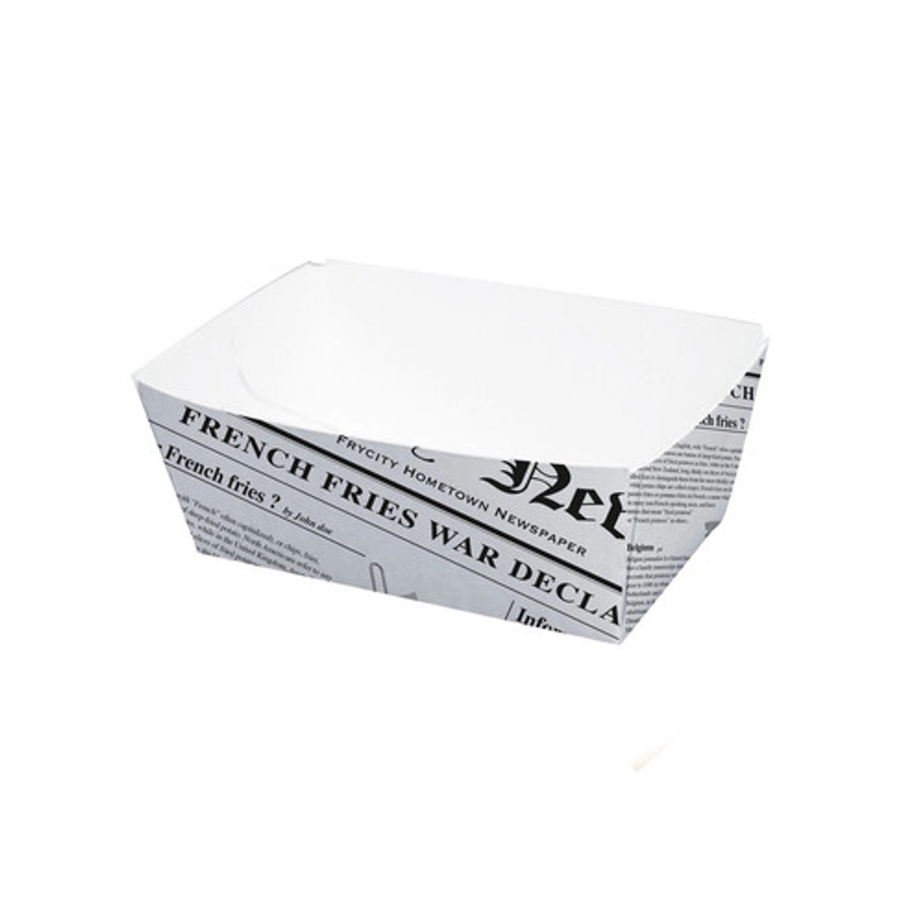 Sturdy Newspaper Printed Basket 8.5oz L:3.5in W:2.2in H:1.6in - 250 pcs