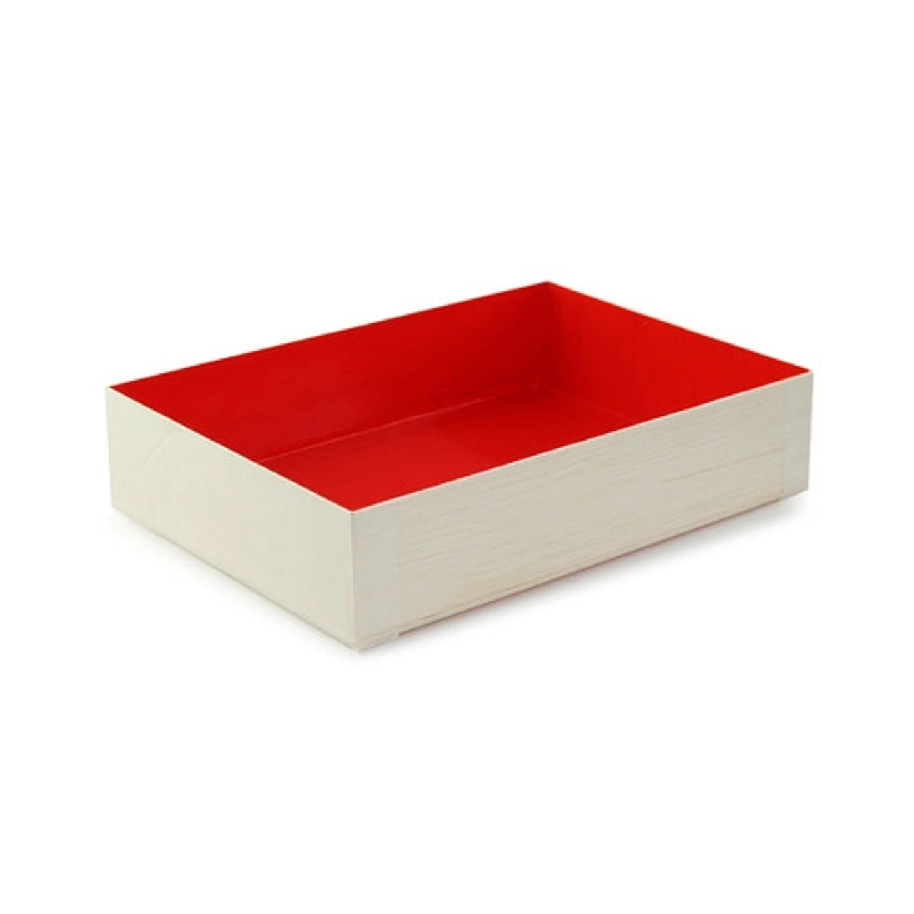 Wooden Folding Box with Red Shiny Interior 24oz - L:6.4in W:4.7in H:1.4in - 100 pcs