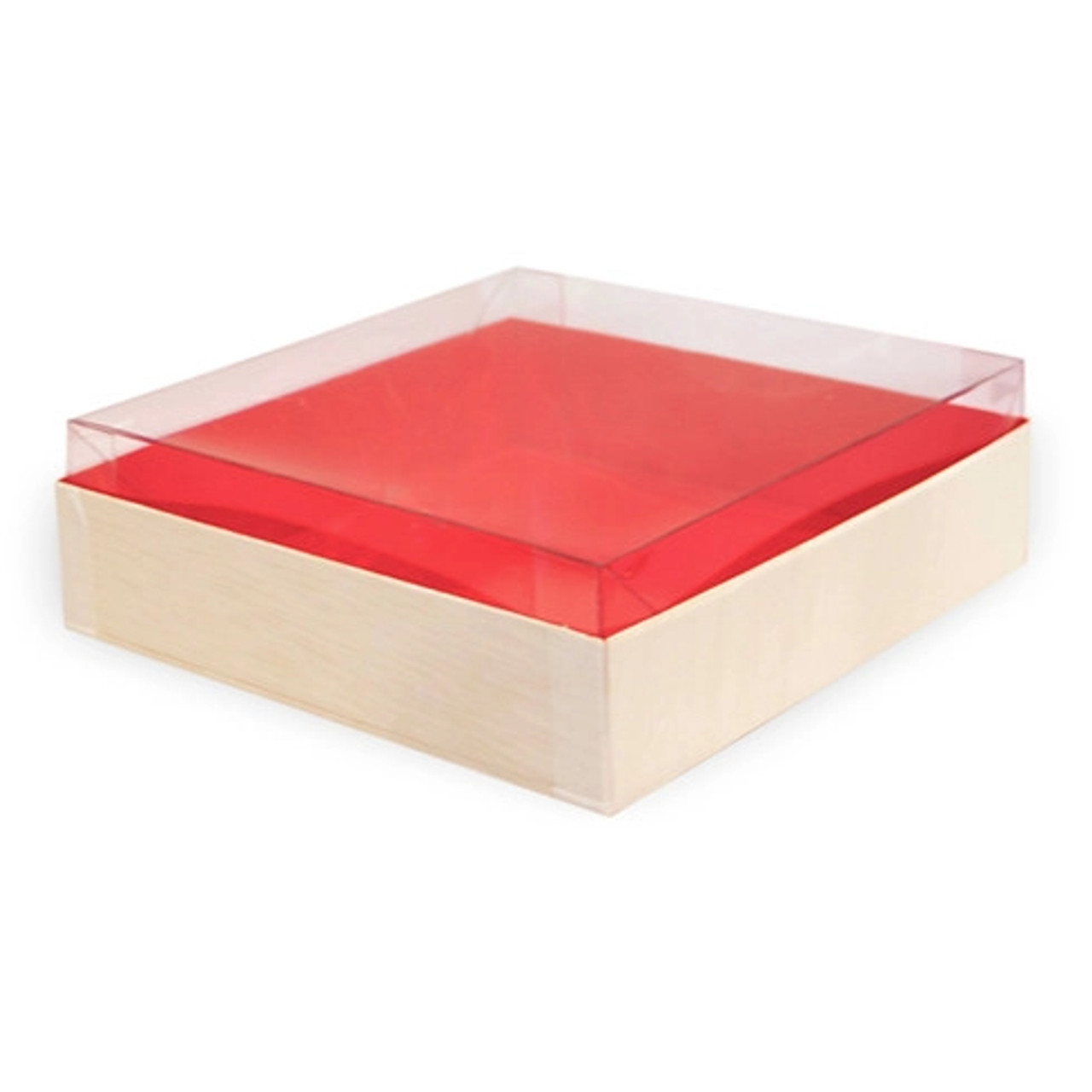 Clear PET Lid for 210SAMRED160 L:6.1in W:6.1in H:1.96in - 100 pcs