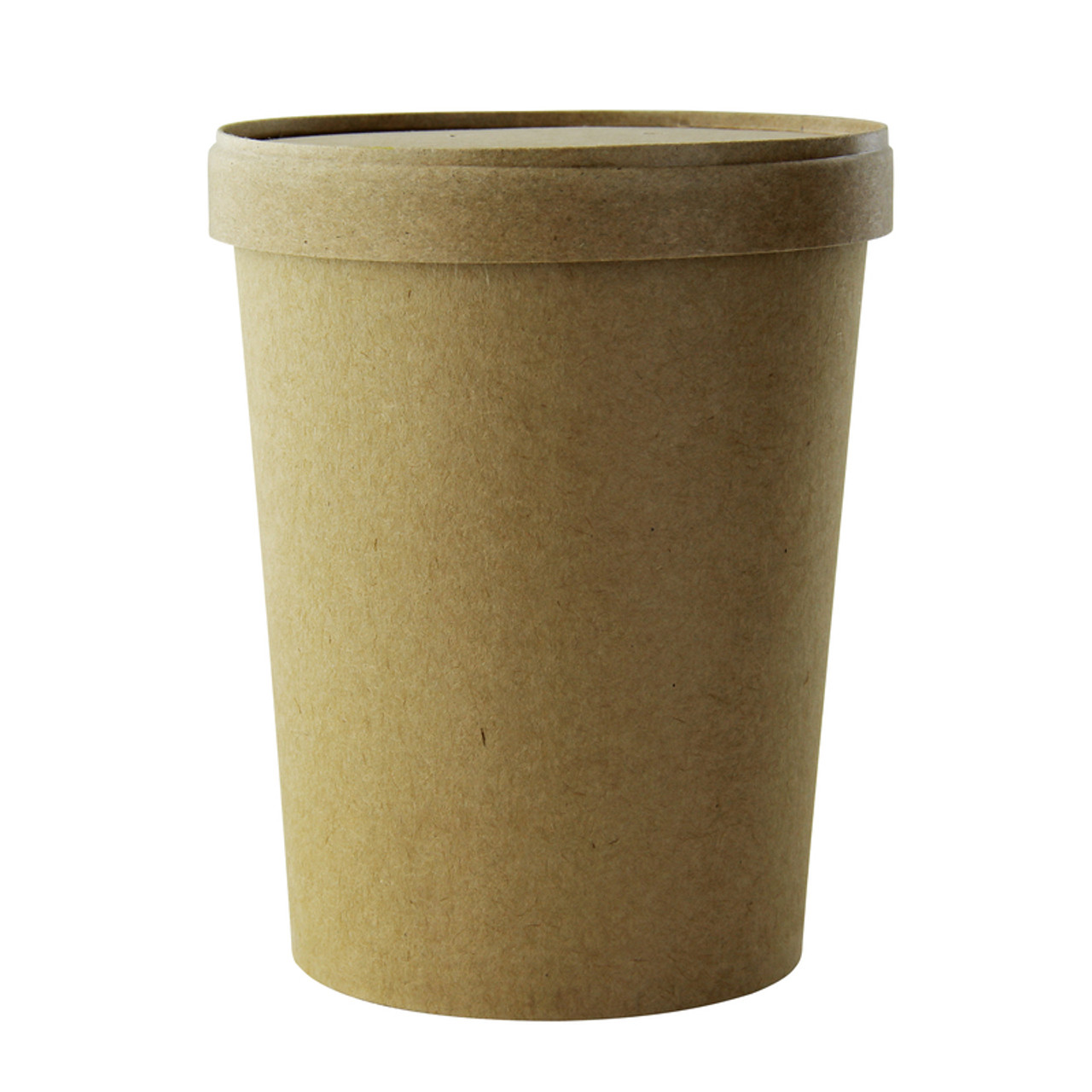 Brown Kraft Soup Cup with Kraft Lid Included 24 oz - D:4.5in H: 4.4in - 25  pcs