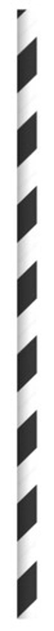 Durable Black & White Striped Paper Straws - Wrapped D:0.2in L:7.75in - 500 pcs
