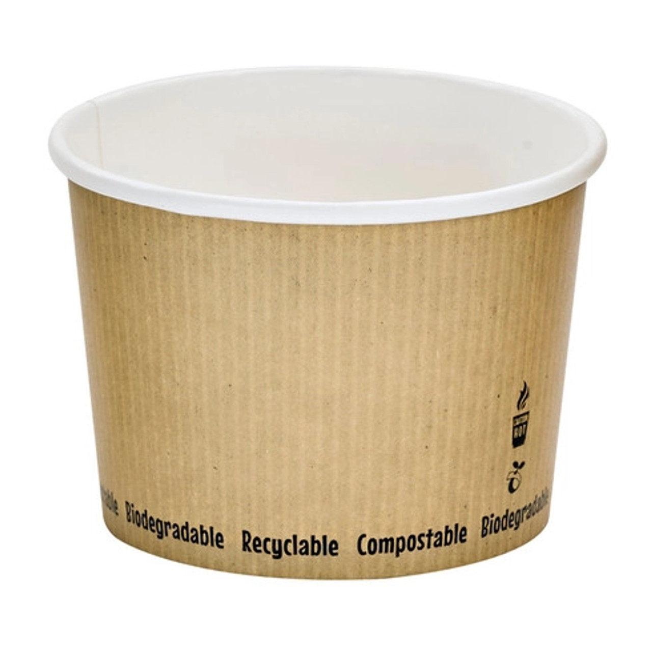 Compostable Soup Cup 16oz D:4.5in H:3.1in - 25 pcs