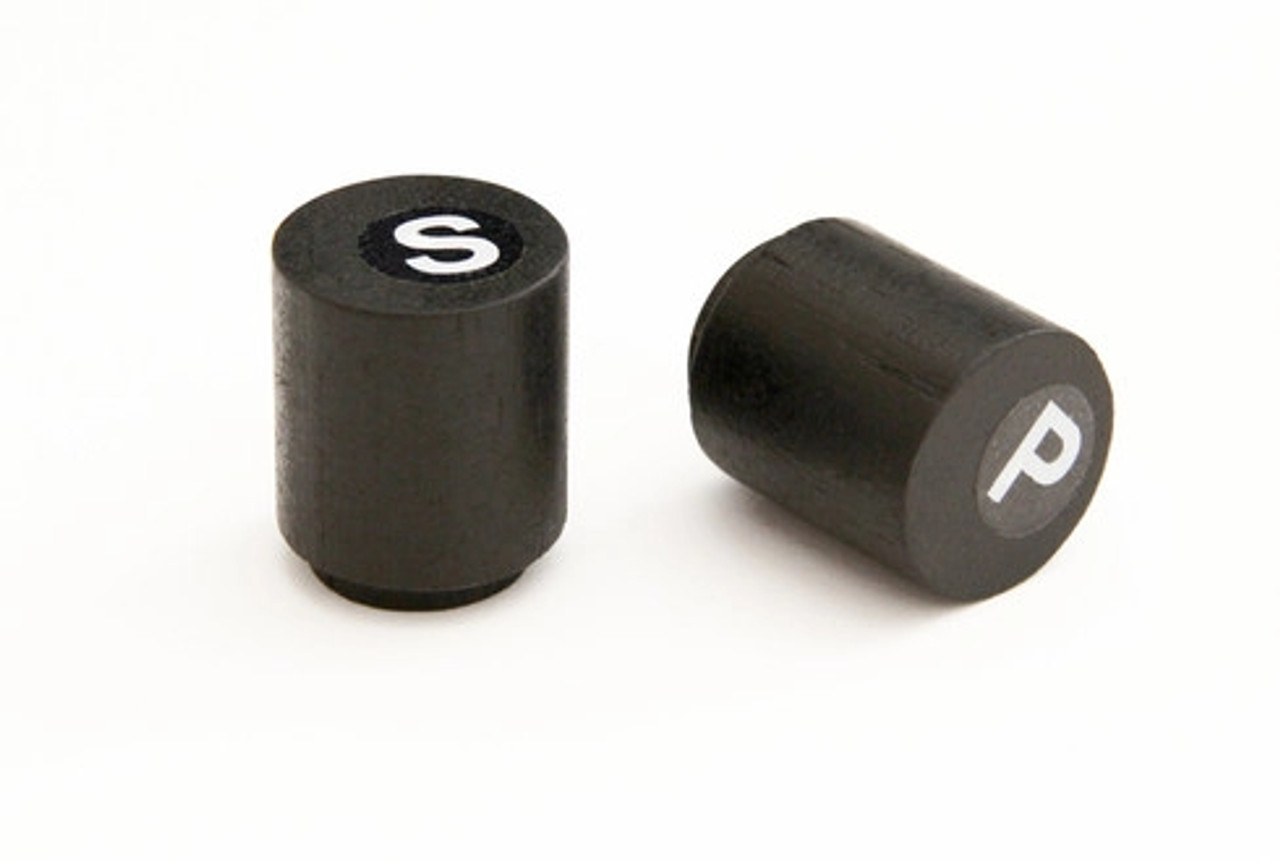 Black Bamboo Mini Reusable Salt & Pepper Set (Prefilled) D:0.7in H:0.75in - 10 pcs