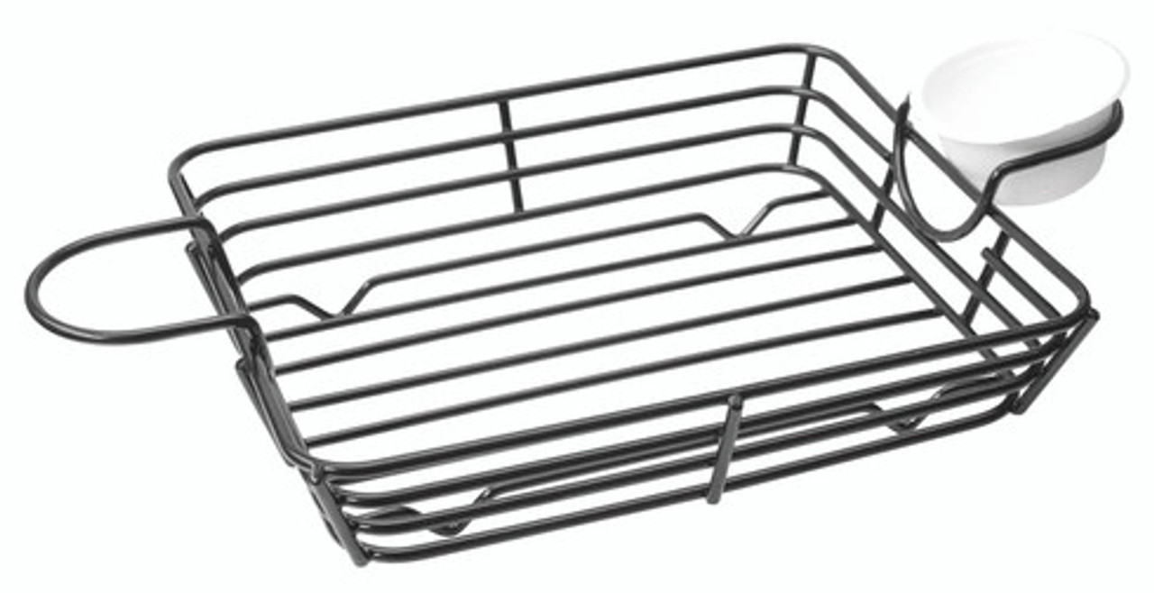 Square Basket with Integrated Reusable Ramekin Holders L:12.2in W:7.1in H:1.6in - 1 pcs