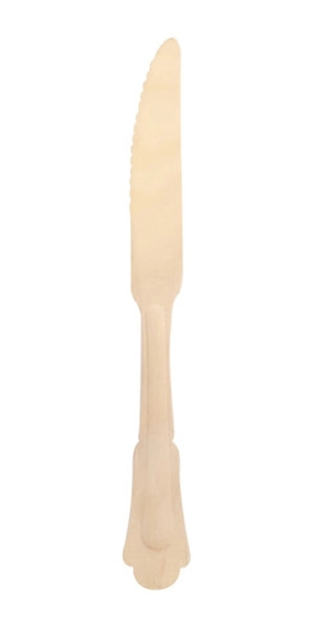 Unwrapped Elegant Wooden Knife L:8in - 100 pcs