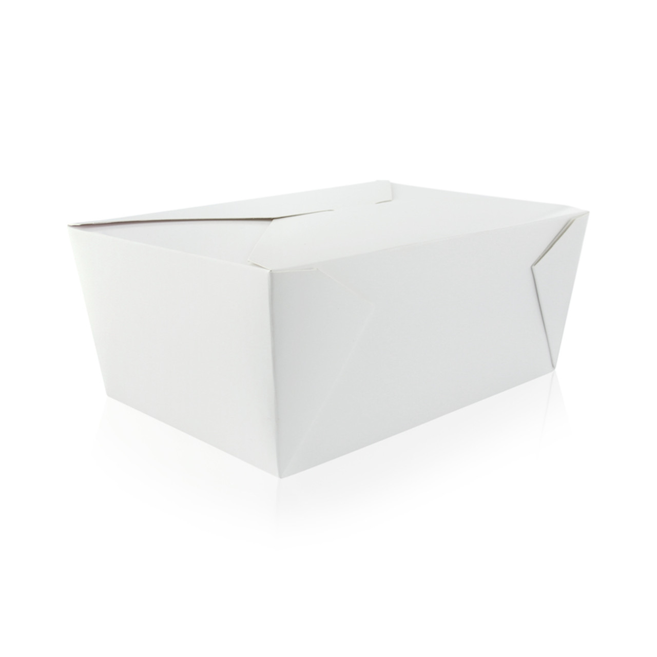 White Meal Box 100oz Base:7.7 x 5.5 x 3.5in Top:8.5 x 6.3 x 3.5in - 40 pcs