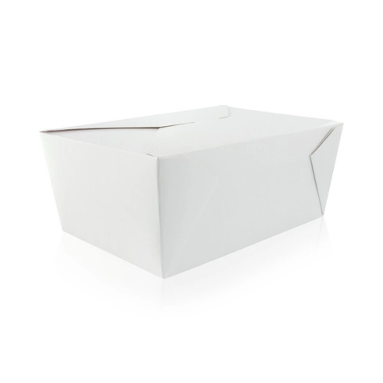 White Meal Box 100oz Base:L:7.7in W:5.5in H:3.5in Top:L:8.5in W:6.3in H:3.5in - 40 pcs