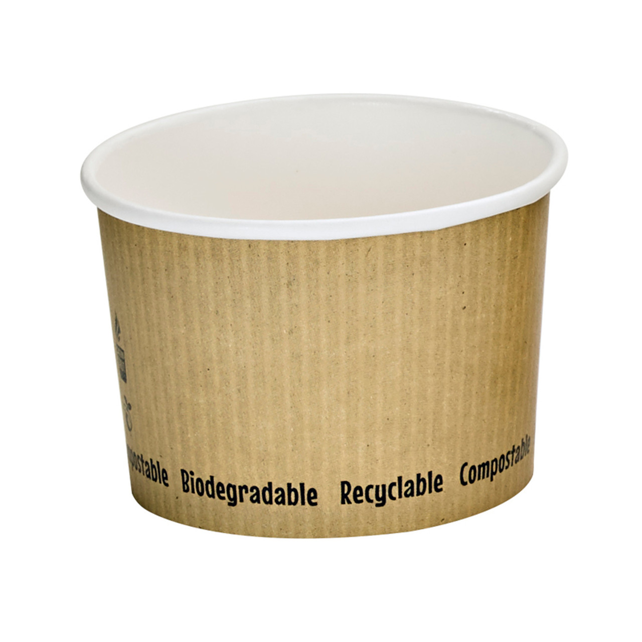 Choice 8 oz. White Double Poly-Coated Paper Food Cup with Vented Paper Lid  - 250/Case