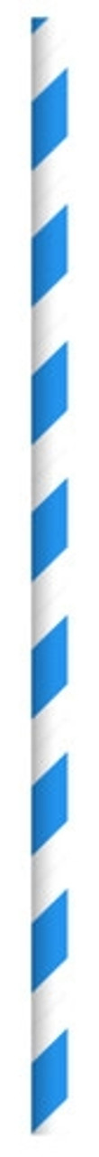 Durable Blue & White Striped Paper Straws - Wrapped D:0.2in L:7.75in - 500 pcs