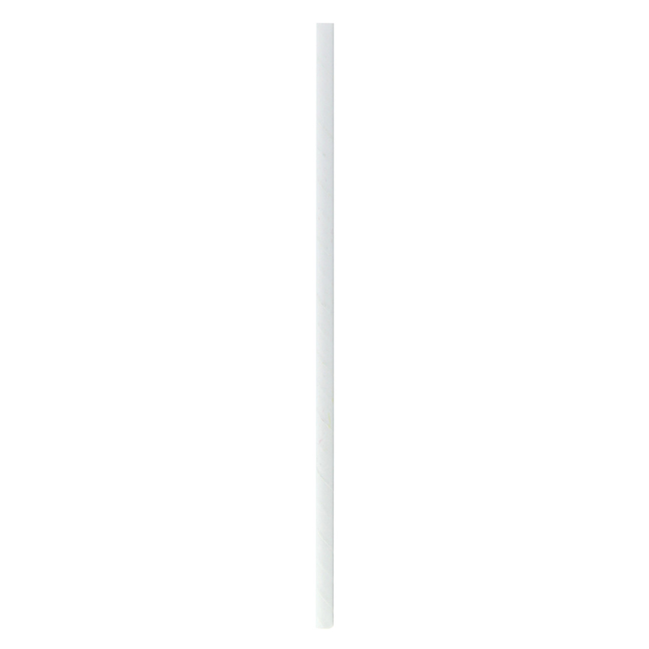 Durable Solid White Paper Straws - Unwrapped D:0.2in L:7.75in - 500 pcs