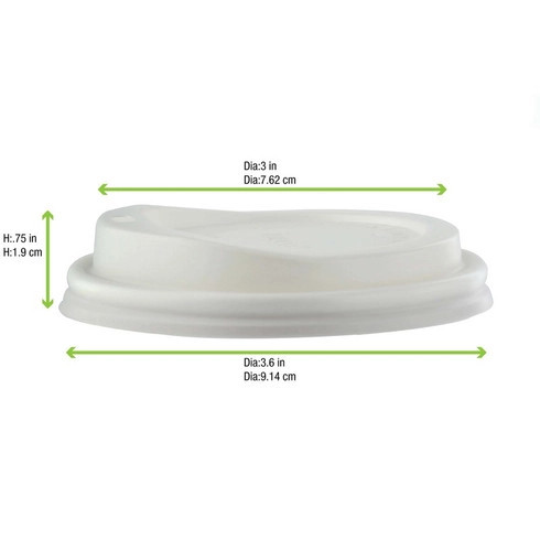 Compostable coffee lid for 10 oz, 12 oz, 16 oz, 20 oz D:3.54in - 50 pcs ...