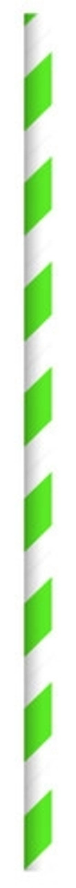 Green Striped Paper Straws  Wrapped D:0.2in L: 8.3in - 500 pcs