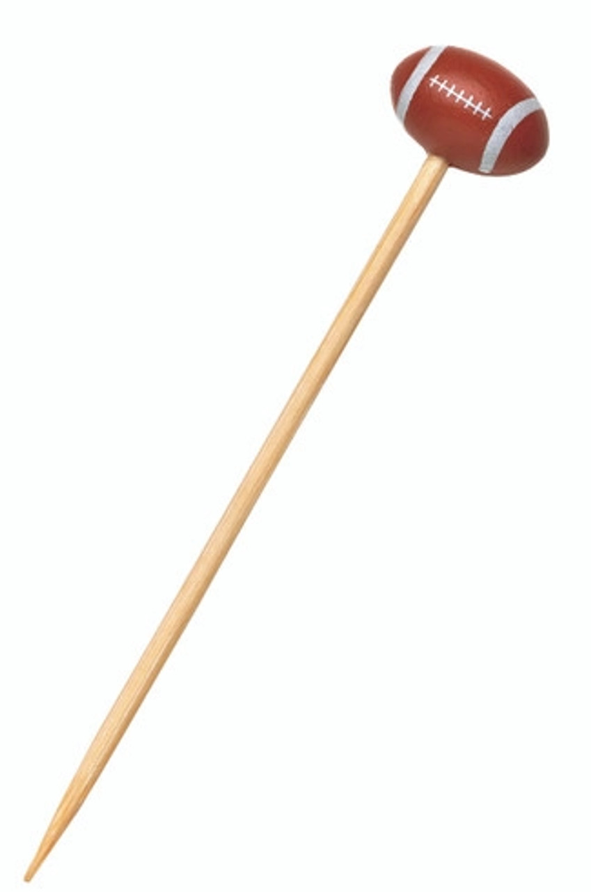 210BBOVAL - Sports Themed Bamboo Skewers Football L:4.72in - 100 pcs