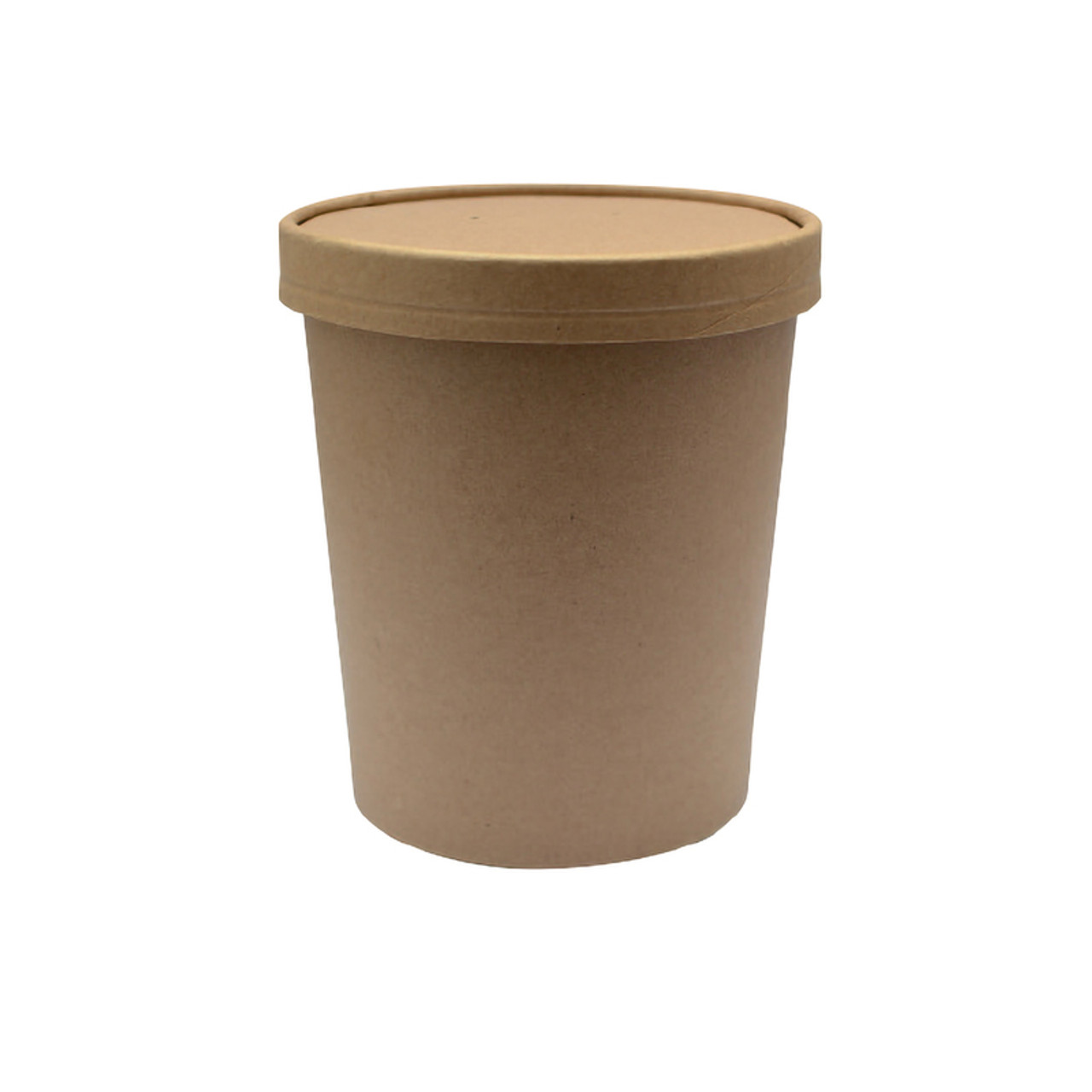 Brown Kraft Soup Cup with Kraft Lid Included 24 oz - D:4.5in H: 4.4in - 25  pcs