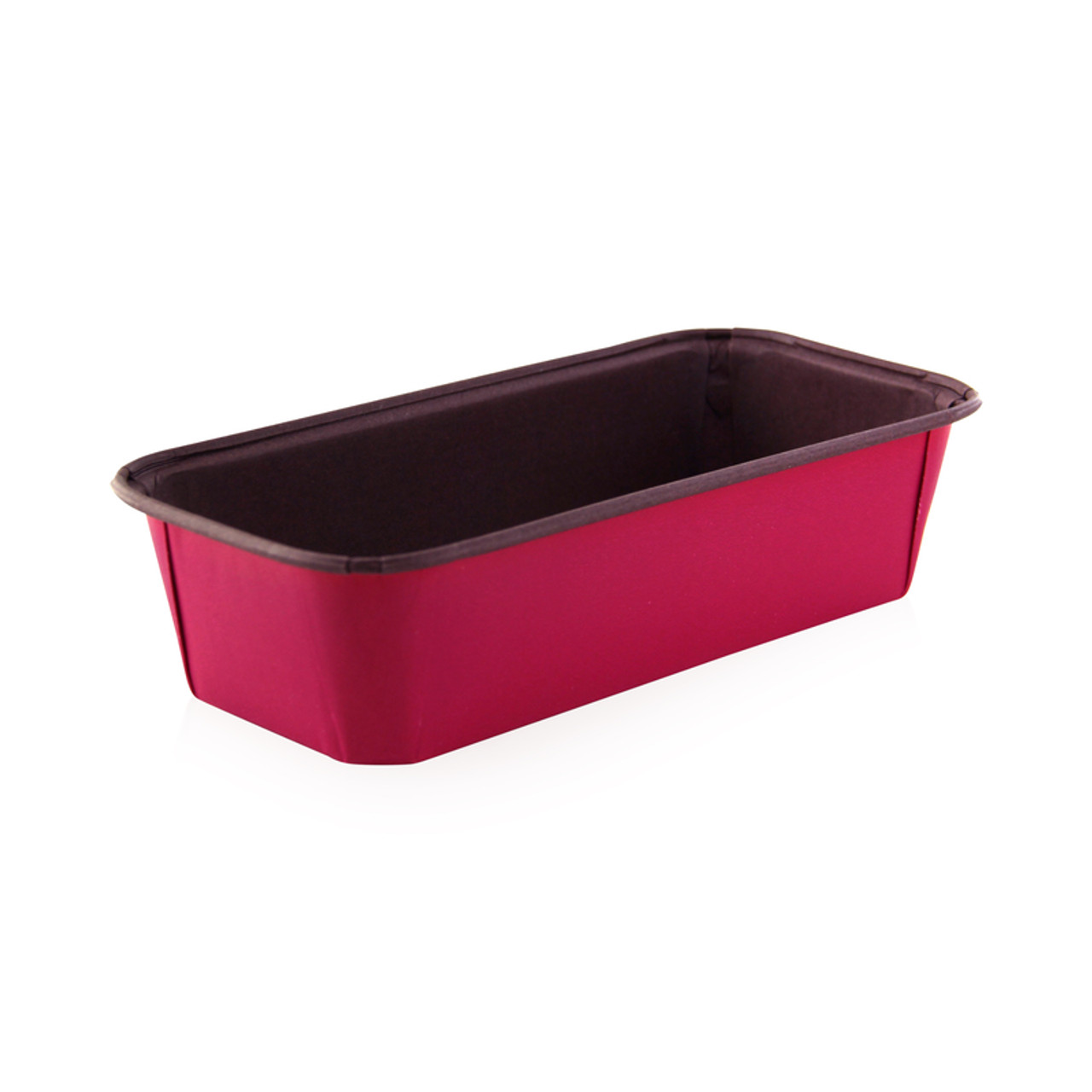 Order a Sample - Free Standing Rectangular Pink Paper Baking Mold 25oz L:6.3 x W:2.5 x H:2in