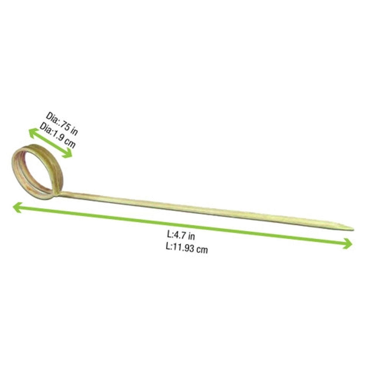Bamboo Side Twisted Skewers L:4.7in - 100 pcs