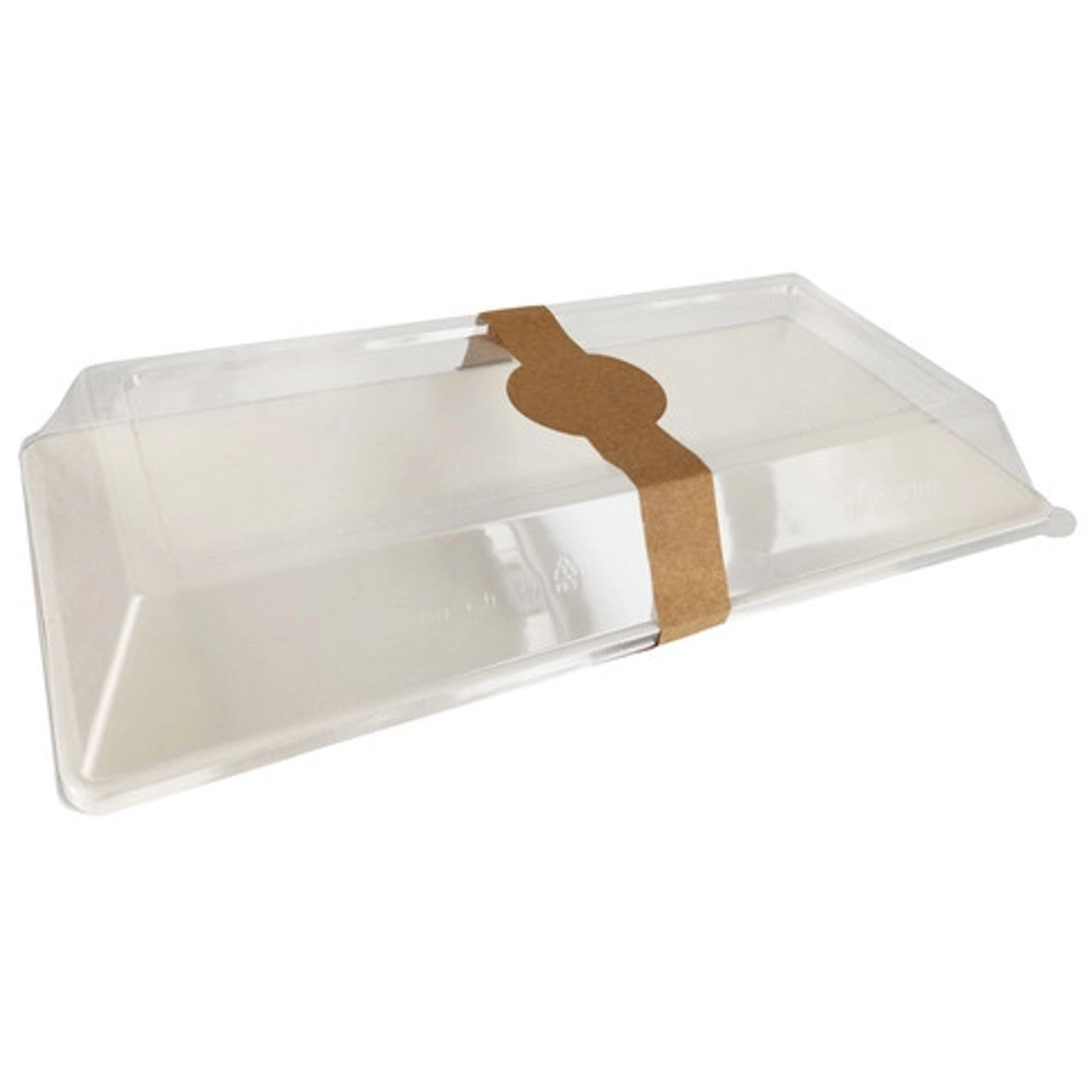 Eco-Design White Sugarcane Plate 17oz L:10.2in W:5.1in H:1.1in - 100 pcs