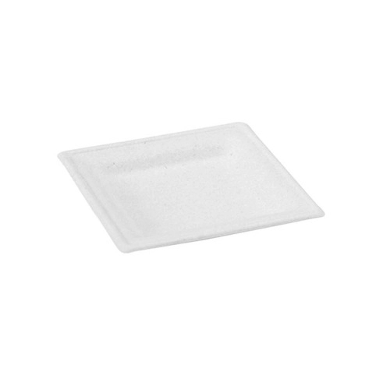 Square White Sugarcane Plate L:6.2in W:6.2in H:0.6in - 125 pcs