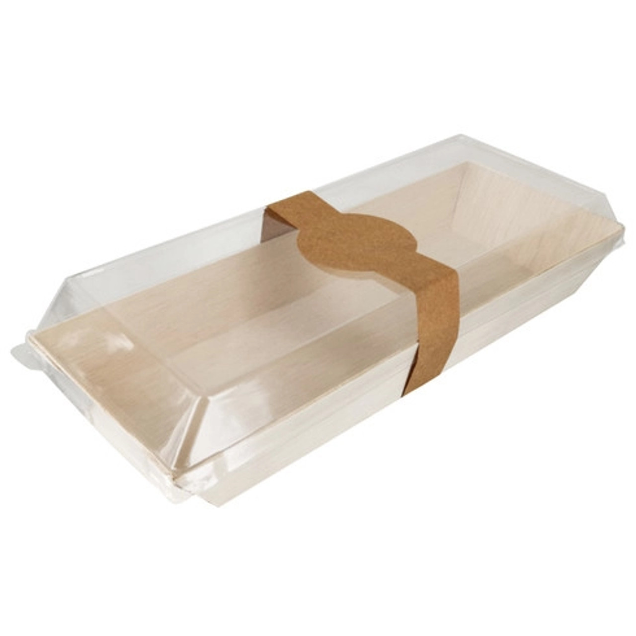 Rectangular Samurai Wooden Tray 14oz L:8.4in W:3.3in H:1.1in - 100 pcs