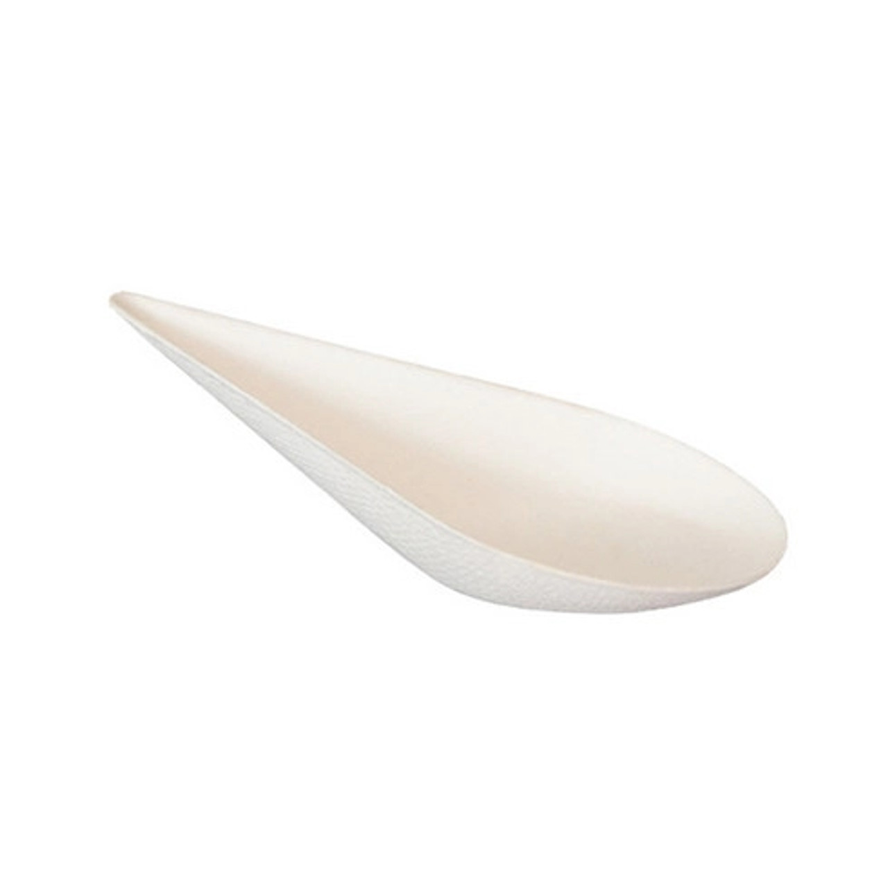 Shaped White Sugarcane Dish 0.5oz L:4.1in W:1.9in H:1.15in - 12 pcs