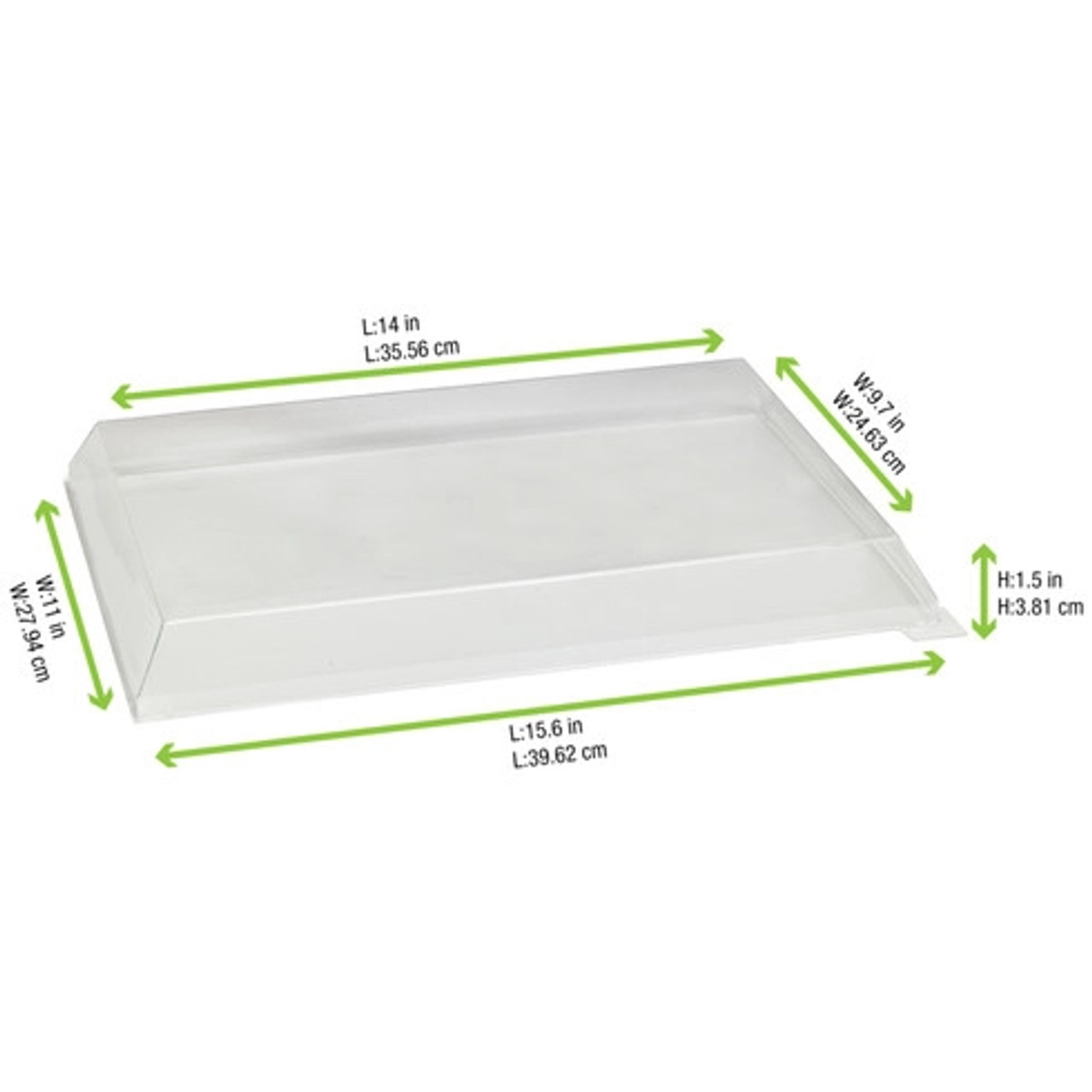Clear PET Lid for 210SAMBQ274 L:15.3in W:11in H:1.77in - 50 pcs