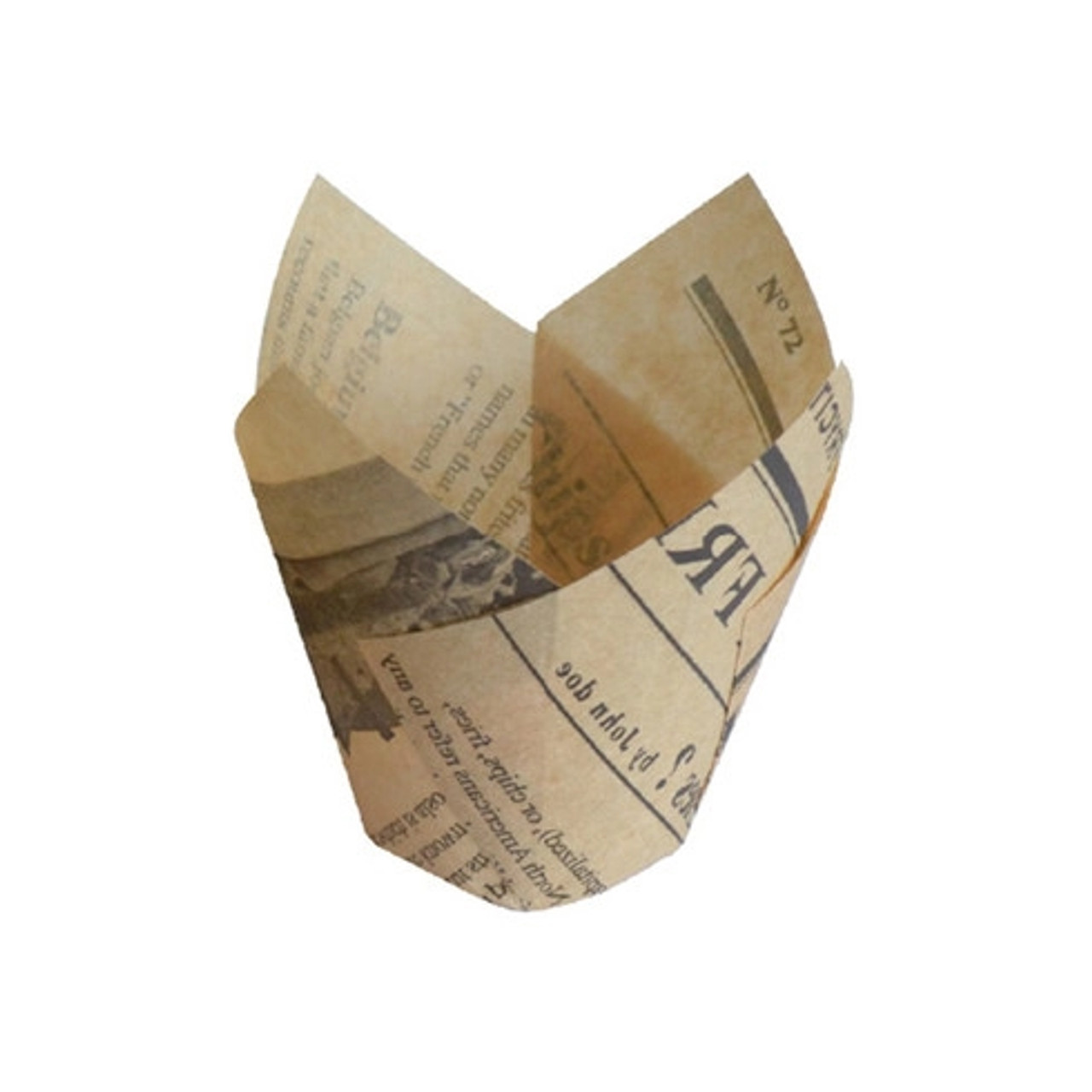 Tulip Newspaper Baking Cup 5oz D:6.9in H:2.35in - 12 pcs
