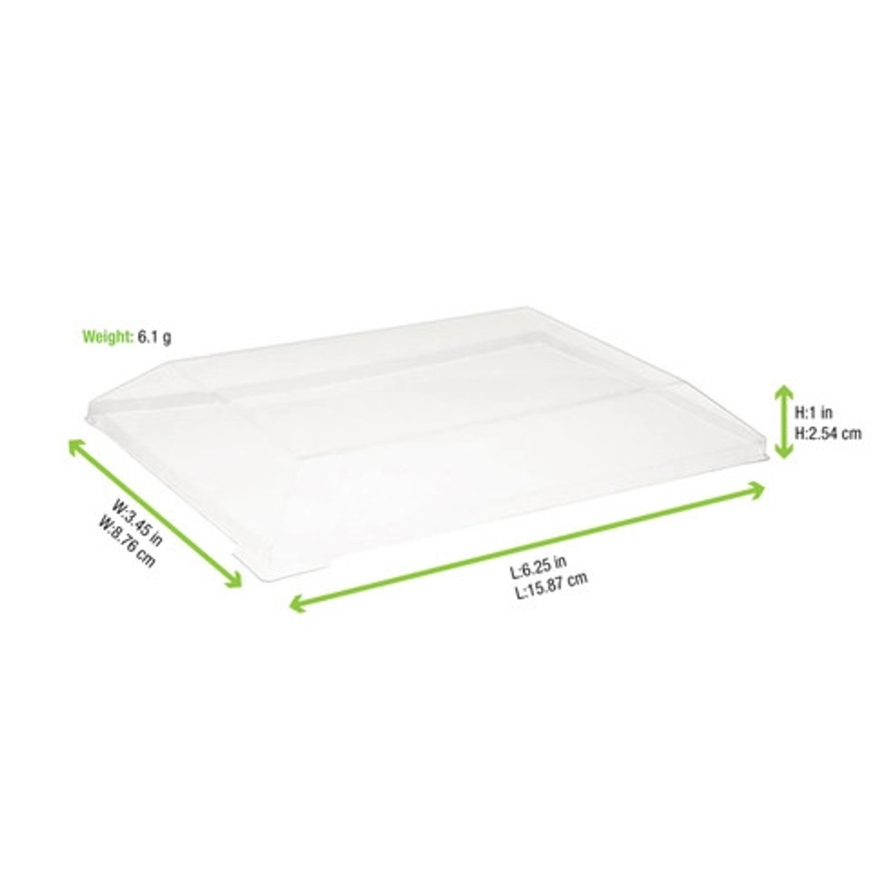 Clear PET Lid for 210SAMBQ85 L:6.29in W:3.54in H:0.86in - 100 pcs