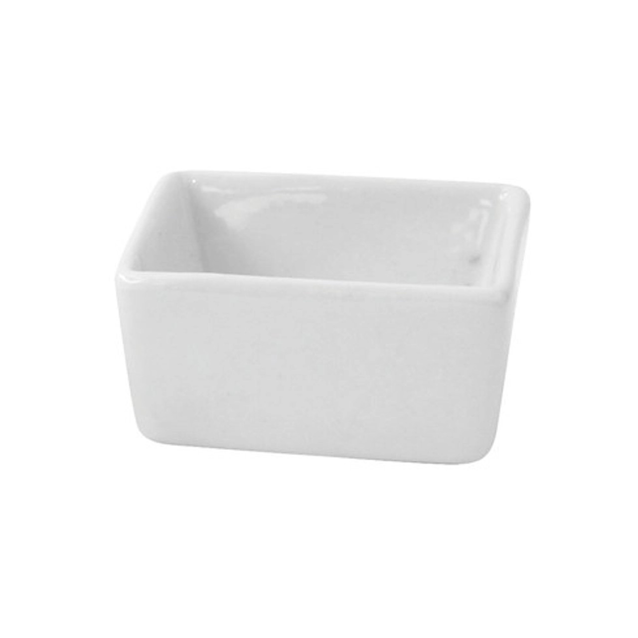 Mini Reusable White Cubic Bowl 2oz L:2in W:2in H:1in - 4 pcs