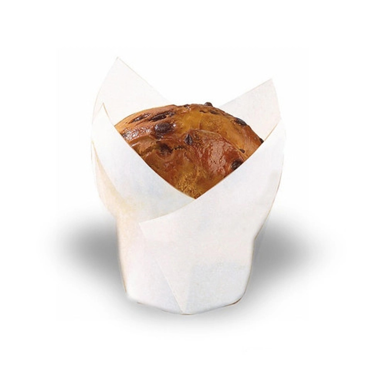 Tulip White Silicone Baking Cup 8oz 6.9 x 6.9in H:3.6in D:2in - 100 pcs