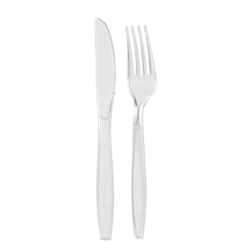 Wrapped Majesty Cutlery Clear Kit 2/1 (Knife, Fork) L:7.55in W:1.37in - 250 pcs
