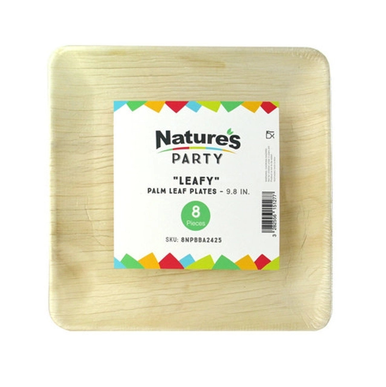LEAFY Palm Leaf Plate L:9.8in W:9.8in - 8 pcs