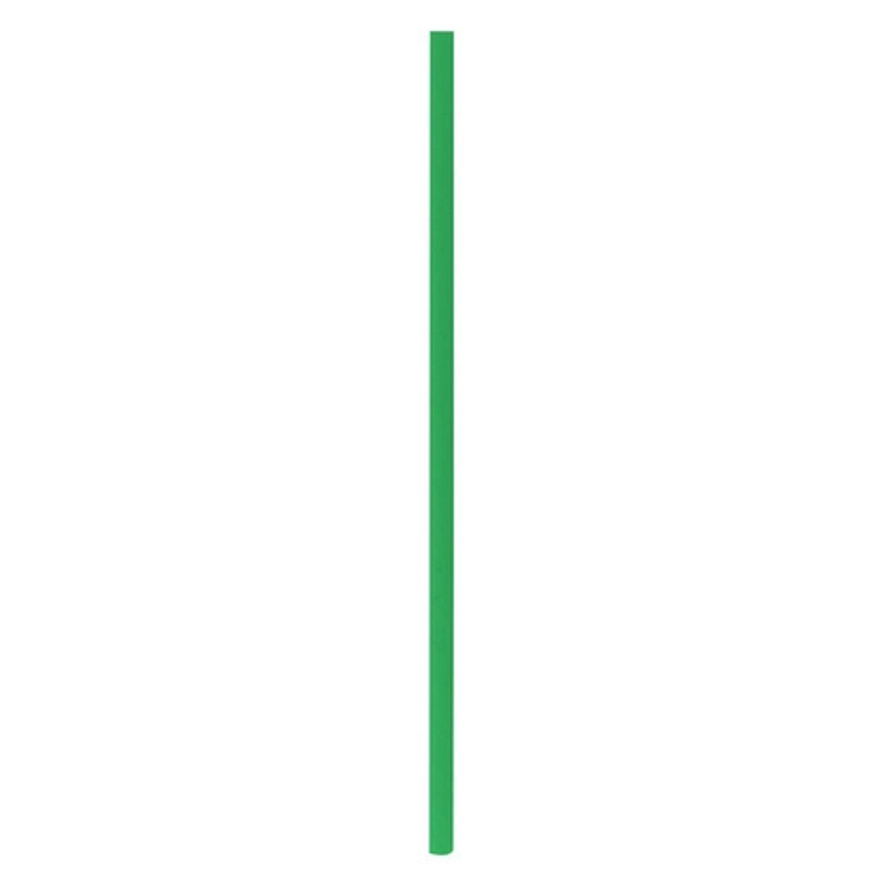 Durable Solid Green Paper Straws - Unwrapped D:0.2in L:7.75in - 500 pcs