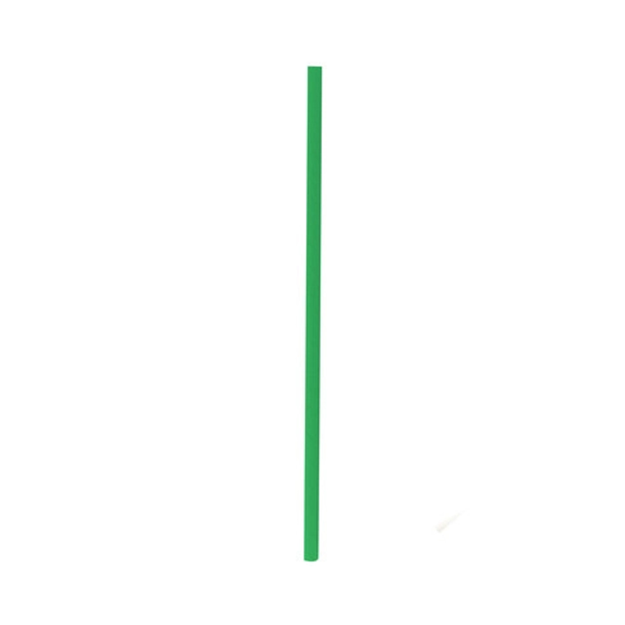Durable Solid Green Paper Straws - Wrapped D:0.2in L:7.75in - 500 pcs