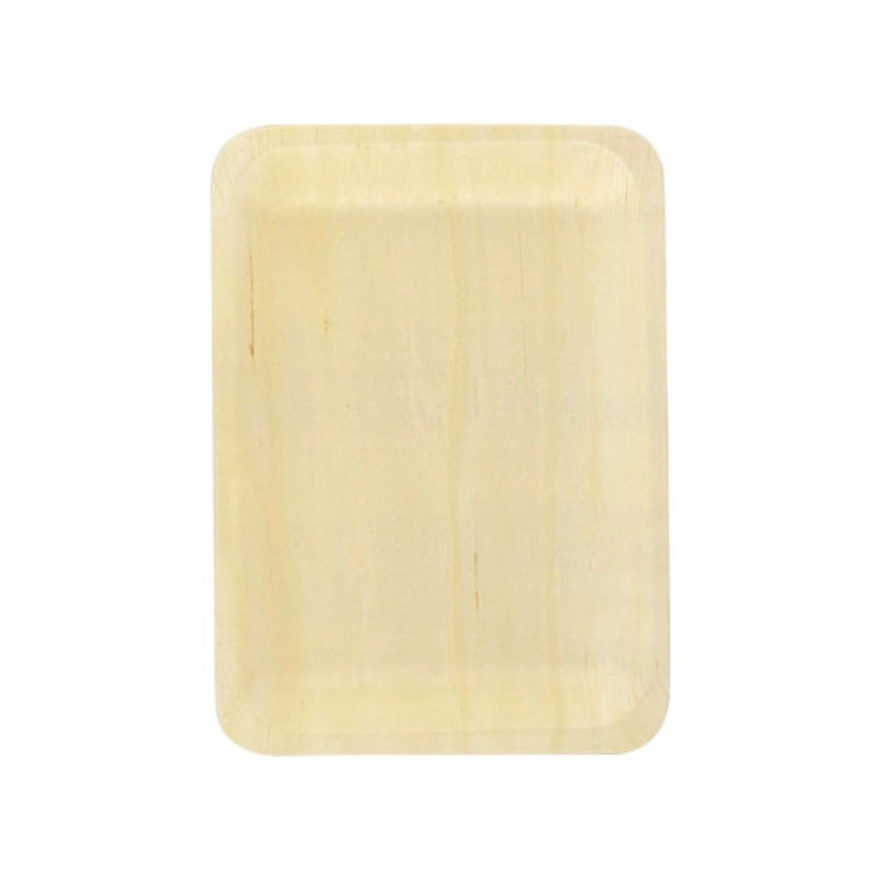 SCANDINAVIA Rectangular Wooden Plate L:7.6in W:5.5in H:0.7in - 50 pcs