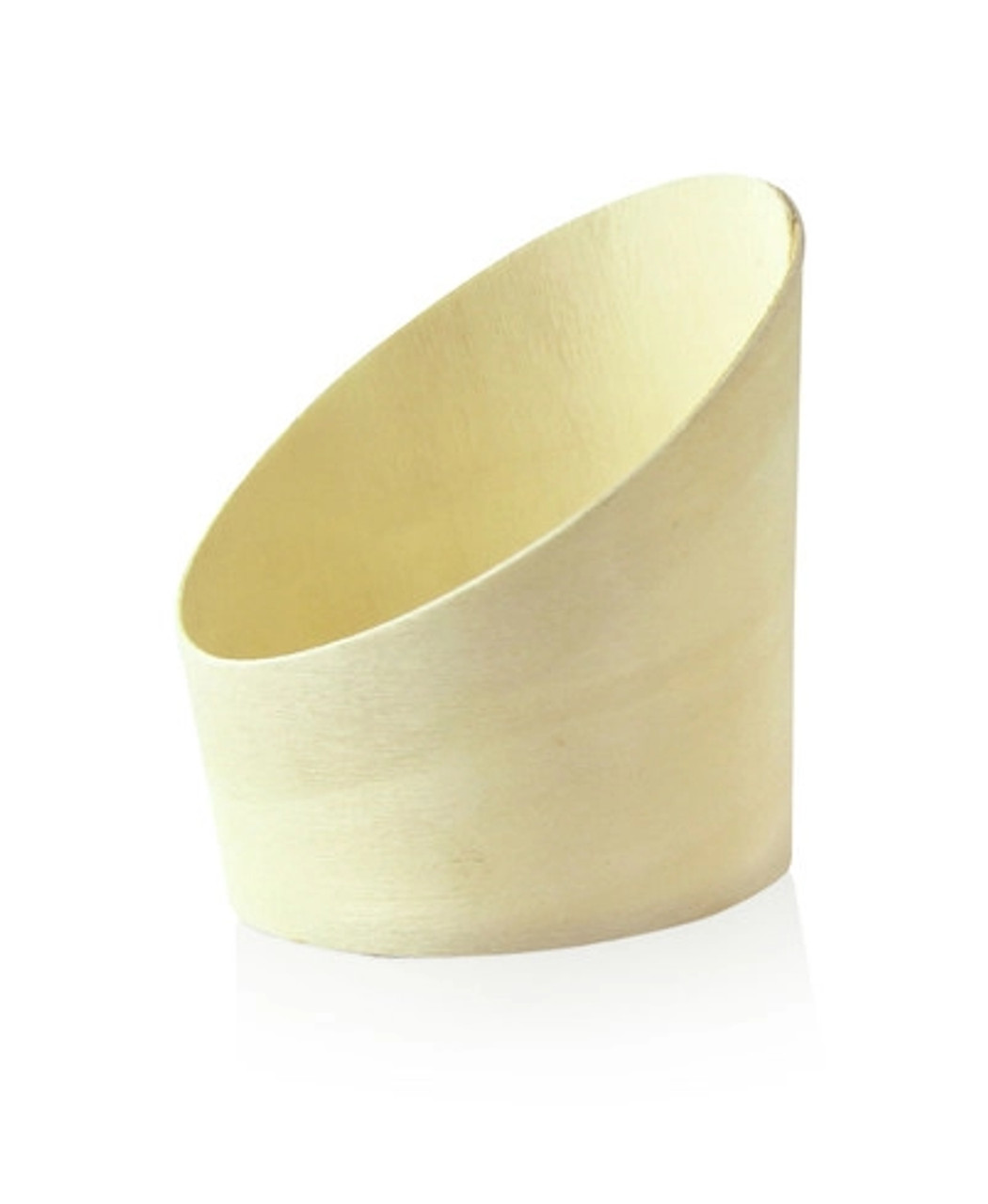 Slanted Wood Cup 2.5oz D:2.5in H:2.7in - 25 pcs
