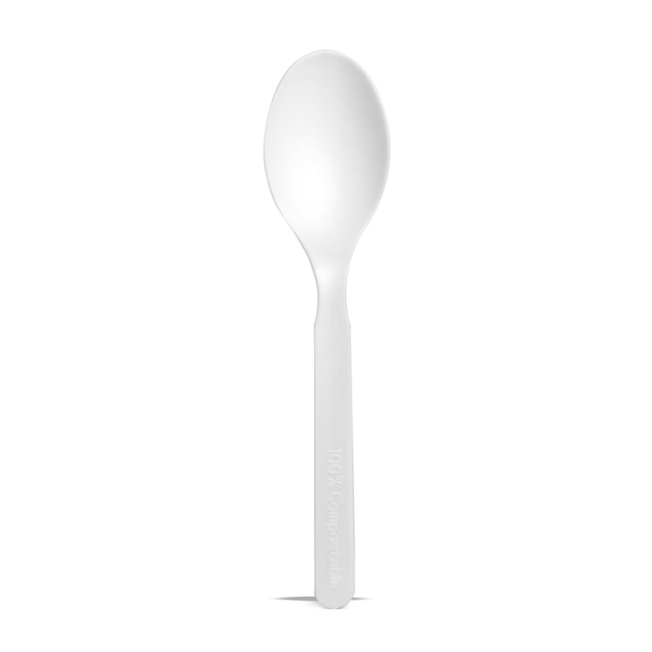 Compostable & Heat Proof Corn - White Spoon 6in - 50 pcs