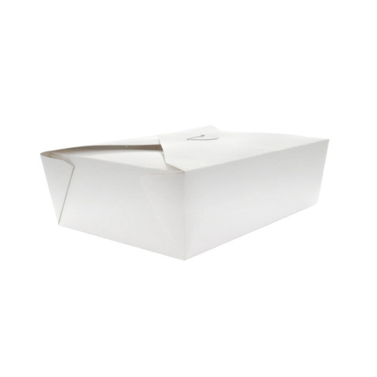 White Meal Box.. 50oz Base:L:7.75in W:5.5in H:2in Top:L:8.5in W:6.3in H:2in - 25 pcs