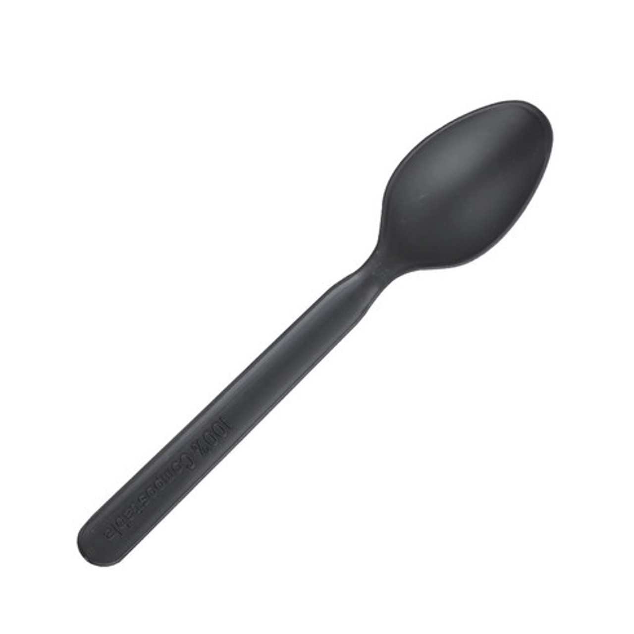 Unwrapped Compostable & Heat Proof Corn - Black Spoon L:5in - 100 pcs