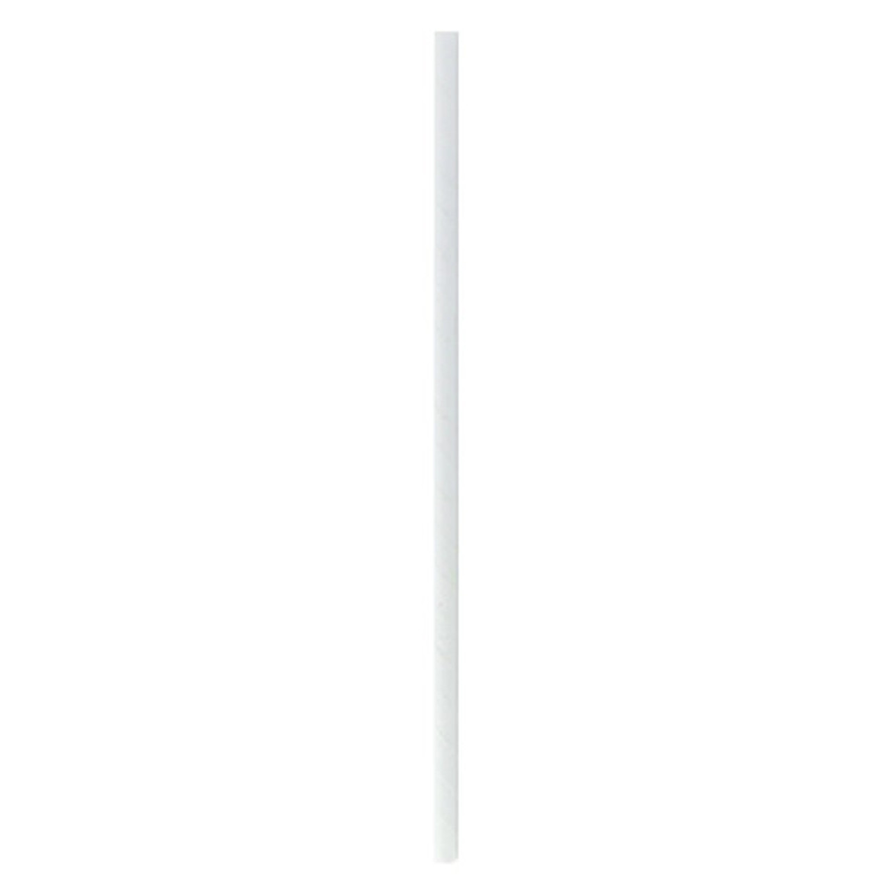 Durable Solid White Paper Straws - Unwrapped D:0.2in L:10.25in - 500 pcs