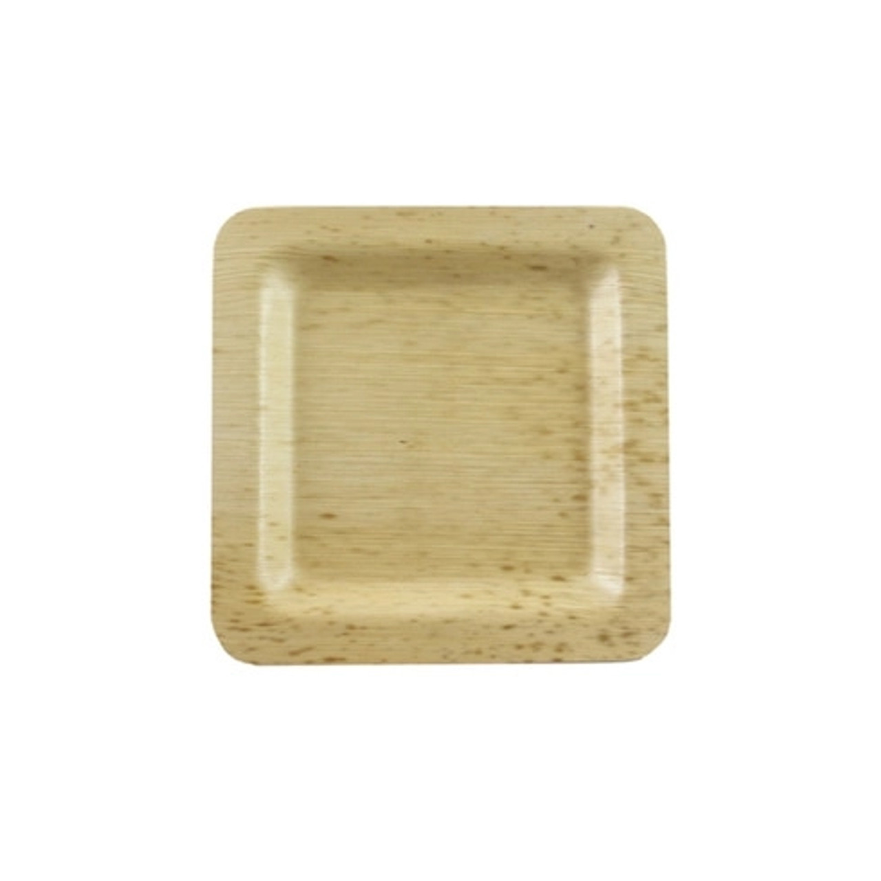Square Bamboo Leaf Double Layer Plate L:4.7in W:4.7in H:0.45in - 10 pcs