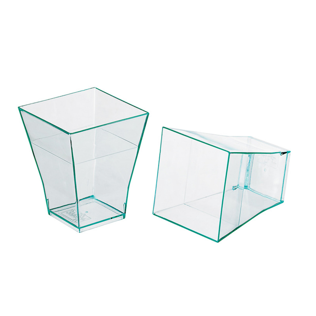 209MBTAITIV Clear Green Square Cup 2oz 1.7 x 1.7 x 2.1in - 30 pcs