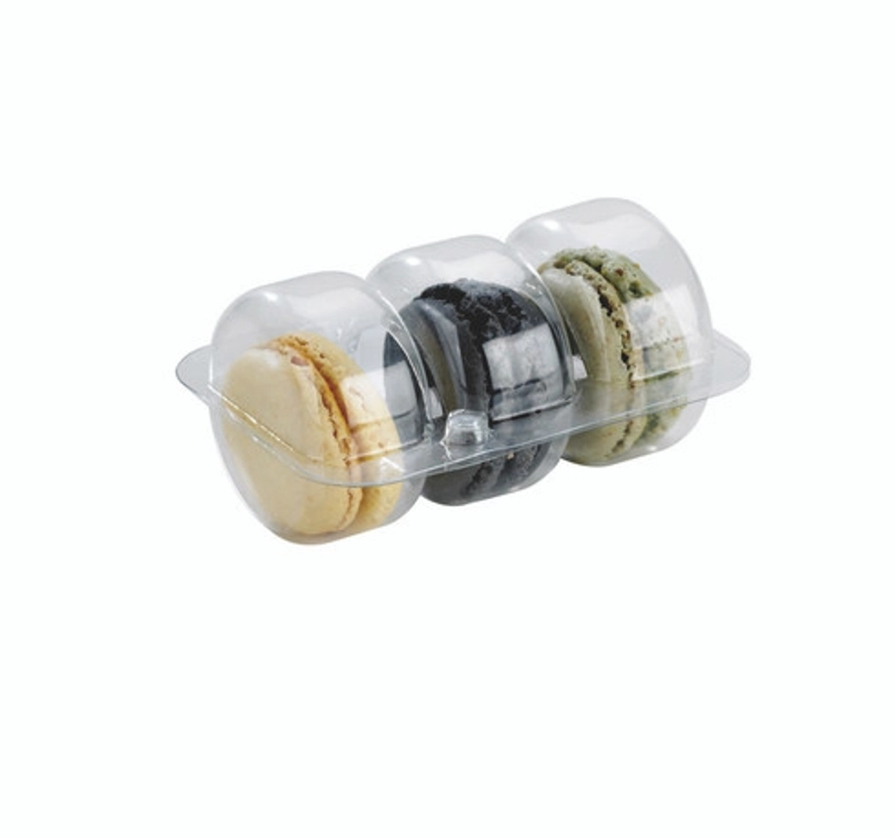 Insert for 3 Macarons (1x3) with Clip Closure D:1.85in L:3.6in W:2.6in 0.7in - 50 pcs