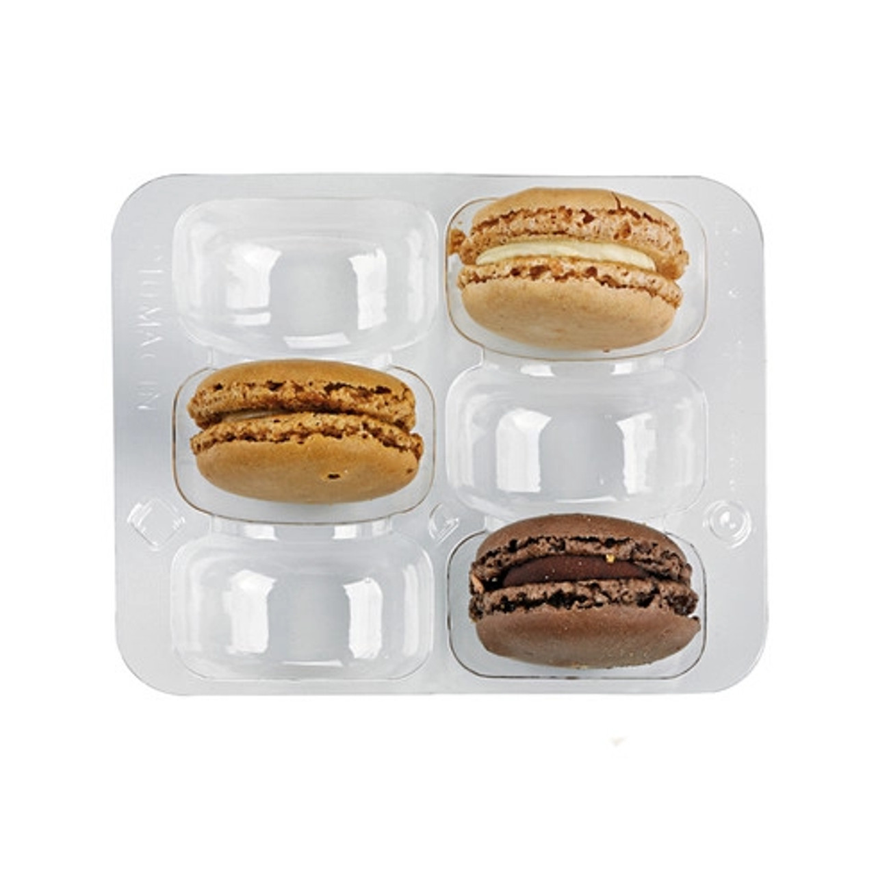 Insert for 6 Macarons (2x3) with Clip Closure 24oz D:1.85in L:4.5in W:3.9in - 50 pcs