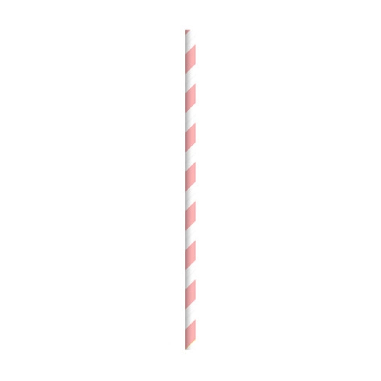 Durable Pink & White Striped Paper Straws - Unwrapped D:0.2in L:7.75in - 500 pcs