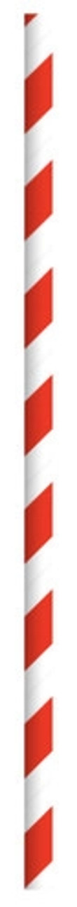 Durable Red & White Striped Paper Straws - Unwrapped D:0.2in L:7.75in - 500 pcs